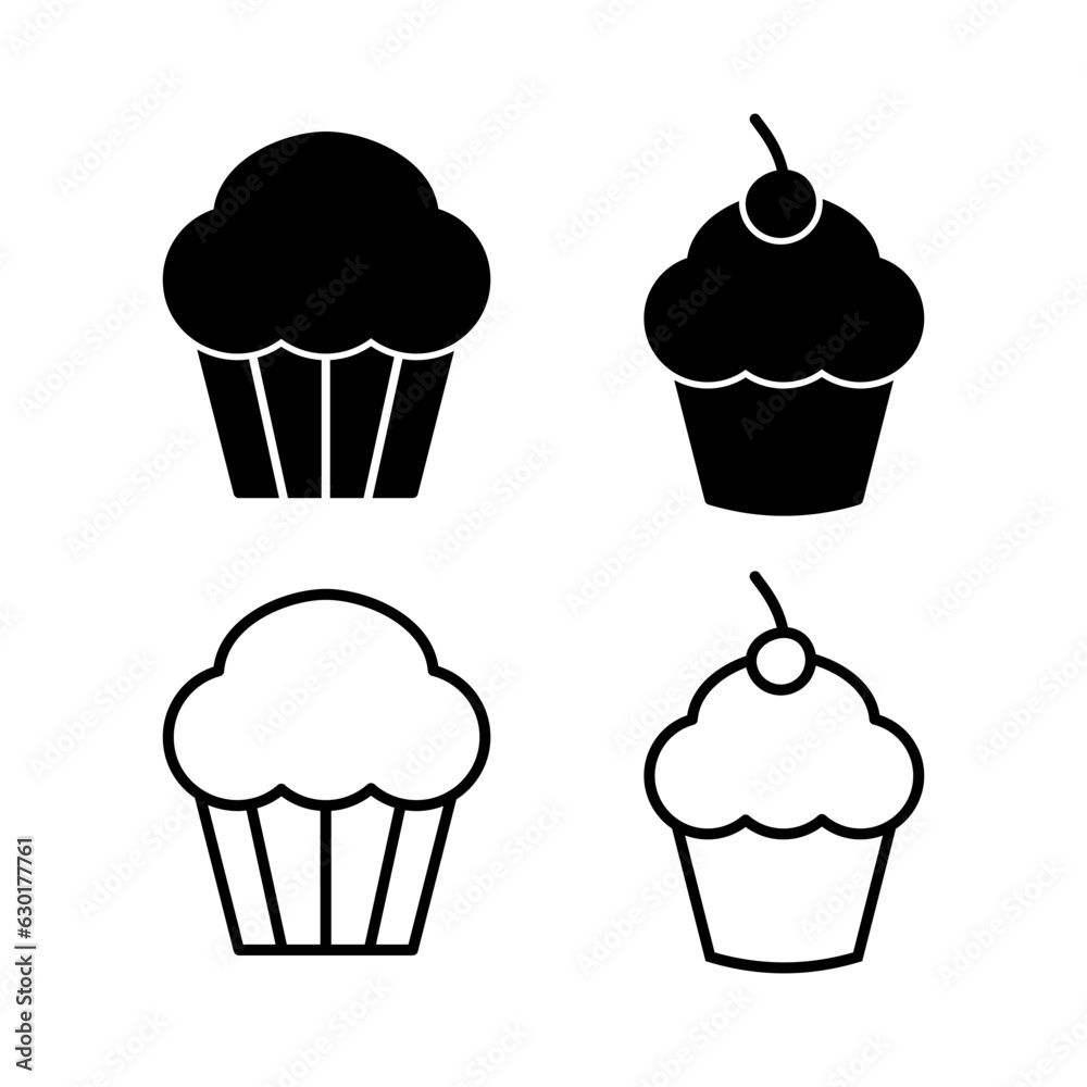 Cup cake icon vector. cake icon. bakery. muffin Cup cake icon vector. cake icon. bakery. muffin