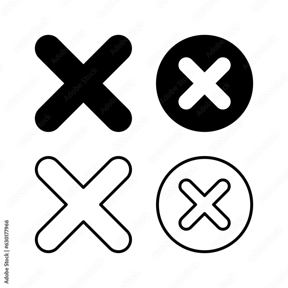 Close vector icon. Delete icon. remove, cancel, exit symbol. Close vector icon. Delete icon. remove, cancel, exit symbol.