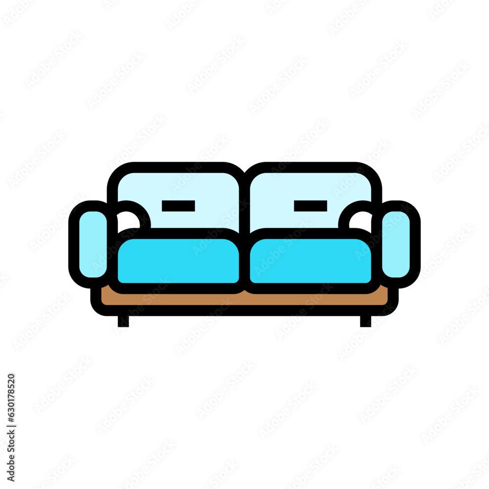 sofa soft cozy color icon vector. sofa soft cozy sign. isolated symbol illustration