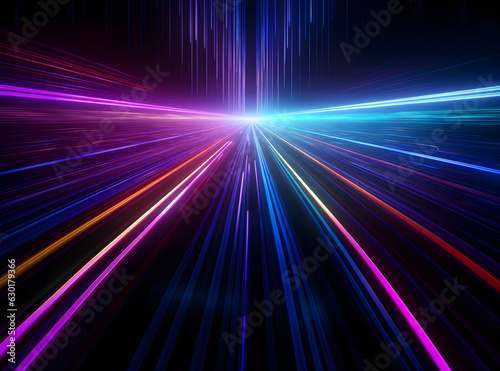 zooming neon lights into the distace, starboard, warp speed 