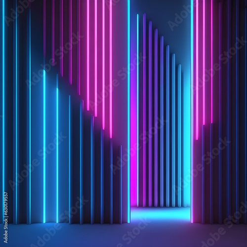 bars of neon lights, an illustration, futuristic and bold 