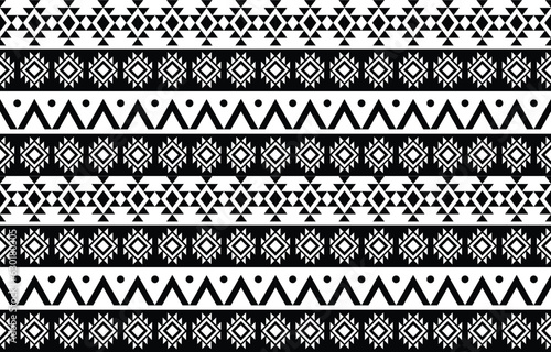 aztec seamless pattern.  rug textile print texture Tribal design, geometric symbols for logo, cards, fabric decorative works. traditional print vector illustration. on black and white background.