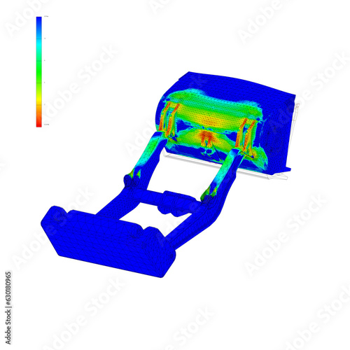 FEM analysis, finite element method analysis, of mechanical assembly, stress test