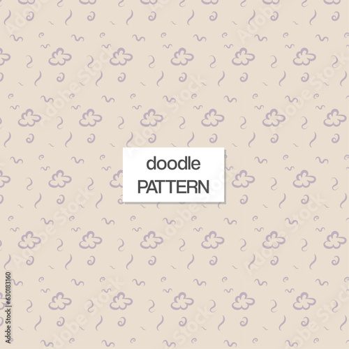 Fun doodle seamless pattern. Vector illustration