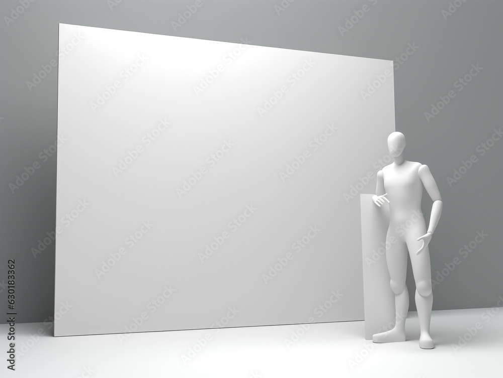 3d man and white board. for writing data, important day messages, Festival and invitational posts. Generative AI. 3d man and white board. for writing data, important day messages, Festival and invitational posts. Generative AI.