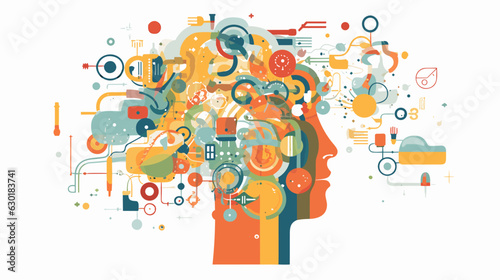 Concept vector illustration of LLM (Large Language Models). 