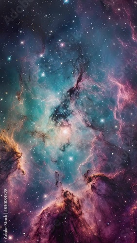 A colorful animated space nebula background. Created with some elements made with generative AI.