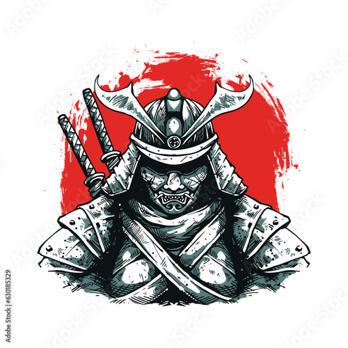 samurai warrior hand drawn 