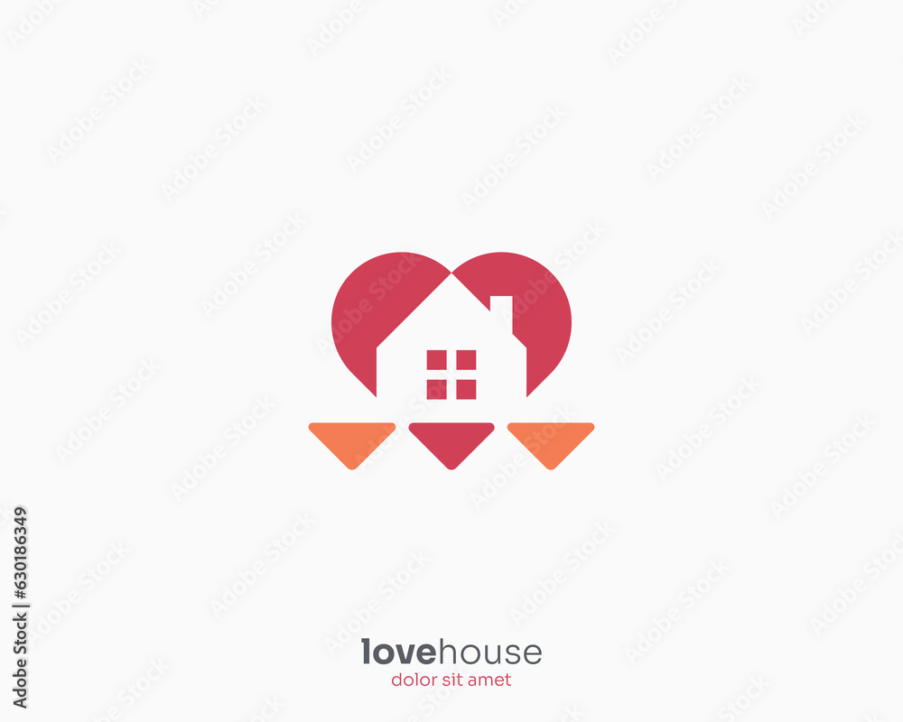 Creative colorful love house logo Creative colorful love house logo