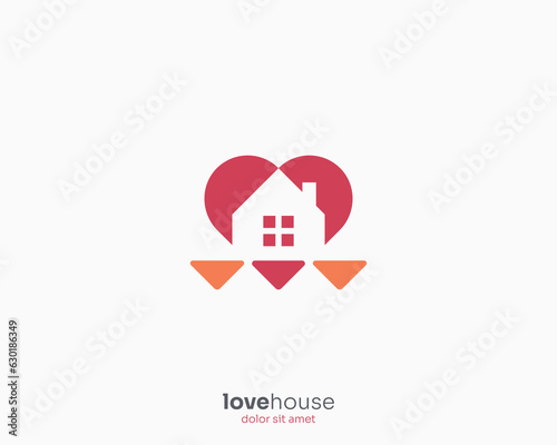 Creative colorful love house logo