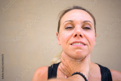 Woman with a mischievous smile