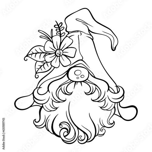 gnome drawing with black lines on a white background