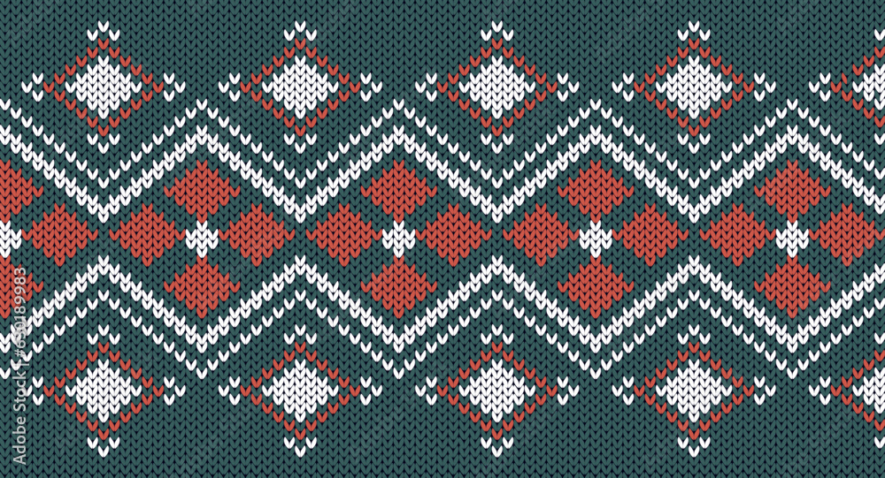 Chirstmas Knitting Pattern, Festive Sweater Design. Seamless Knitted Pattern, Norway Festive Sweater Fair Isle Design. Chirstmas Knitting Pattern, Festive Sweater Design. Seamless Knitted Pattern, Norway Festive Sweater Fair Isle Design.