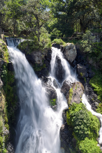 waterfall in the forest, cascada tuliman, zacatlan de las manzanas puebla photo