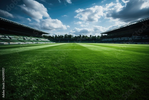 Empty Green Football Field