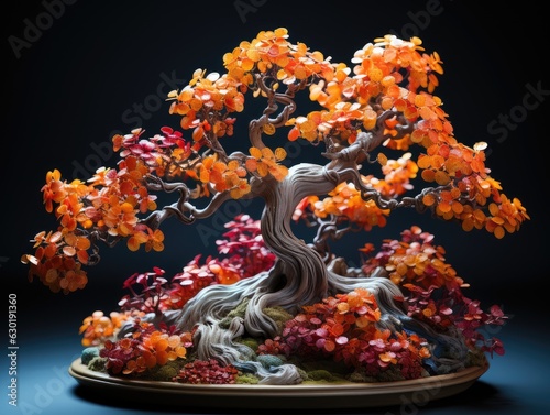 Autumn Colors of Japanese Bonsai Tree