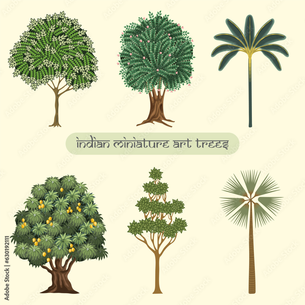 Varieties of Decorative trees from Indian Miniature art