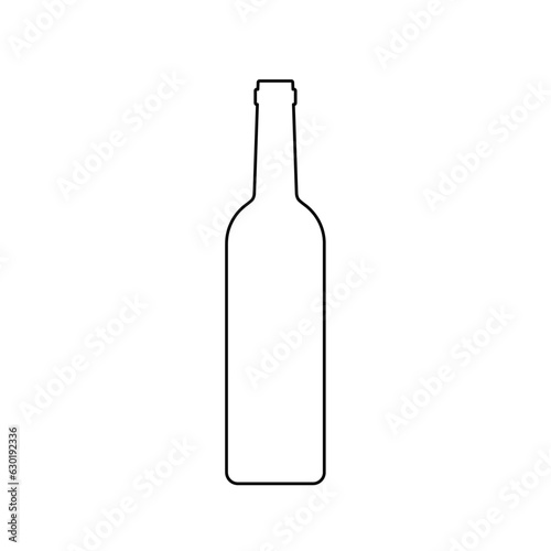 Wine bottle black line icon. Vector element on white background.