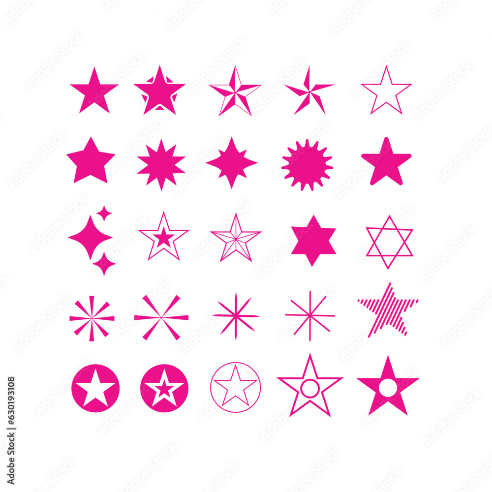 Big set of stars - vector. Vector star icons isolated. Black star icon. Big set of stars - vector. Vector star icons isolated. Black star icon.