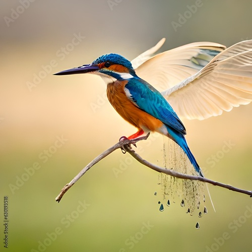 kingfisher on branch generated Ai © amara