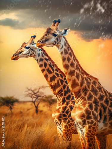 Giraffe in its Natural Habitat  Wildlife Photography  Generative AI