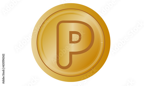 Pコイン　ポイントコイン　金色　ゴールド