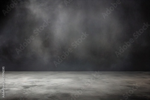 Generative AI : Fog In Darkness - Smoke And Mist On Wooden Table - Abstract And Defocused Halloween Backdrop