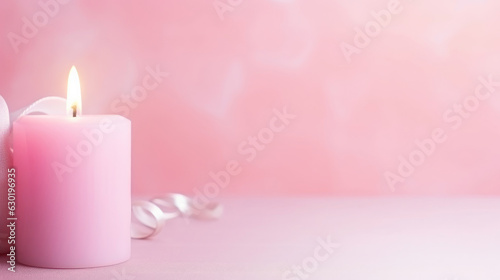 Pink candle background, Generative Ai