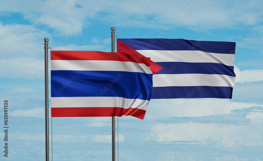 Cuba and  Thailand flag