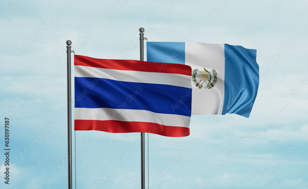 Fototapeta premium Guatemala and Thailand flag