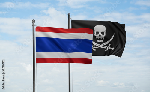 Pirate and Thailand flag