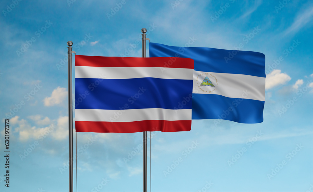 Nicaragua and Thailand flag Nicaragua and Thailand flag