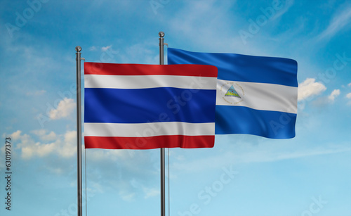 Nicaragua and Thailand flag