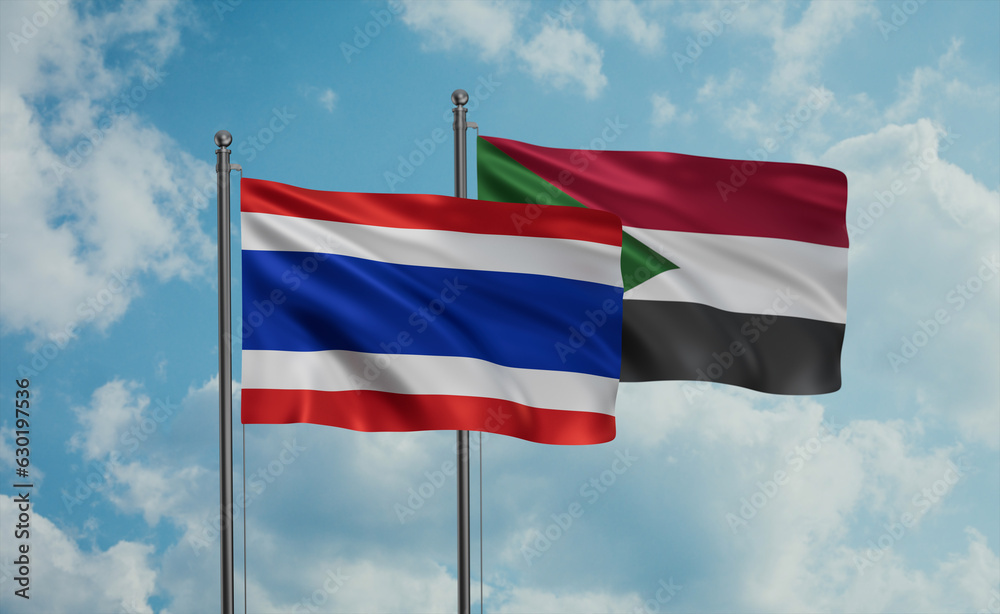 Sudan and  Thailand flag