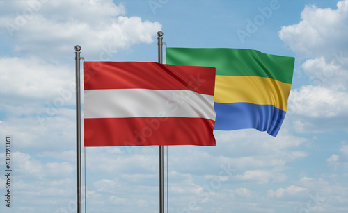 Gabon and Austria flag