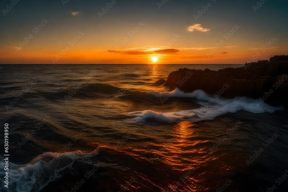 Sunset in the sea
