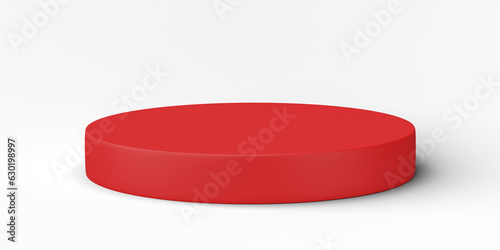 Bild auf Leinwand 3D, red cylinder podium display scene of minimal geometric platform base isolated on transparent background png file
