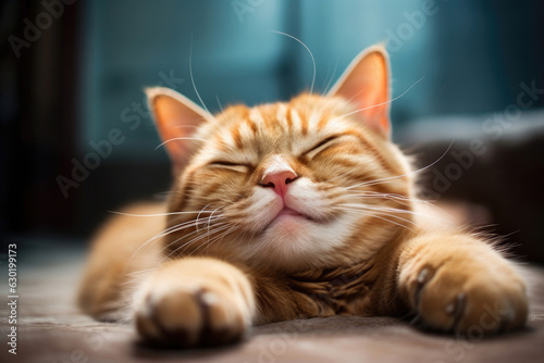 Funny smiling cat is lying © Veniamin Kraskov