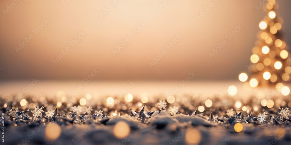 Sparkling holiday abstract background with stars and snowflakes