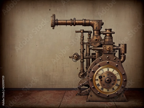 Steampunk ancient machine, Generative AI Illustration