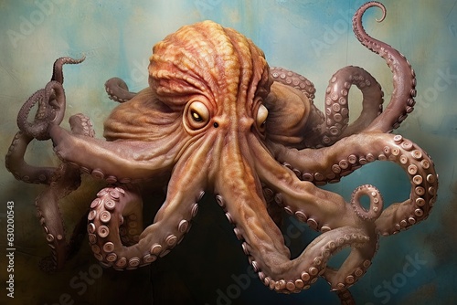 Monster octopuse swim in the sea 