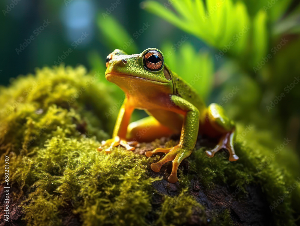 Frog in its Natural Habitat, Wildlife Photography, Generative AI Frog in its Natural Habitat, Wildlife Photography, Generative AI