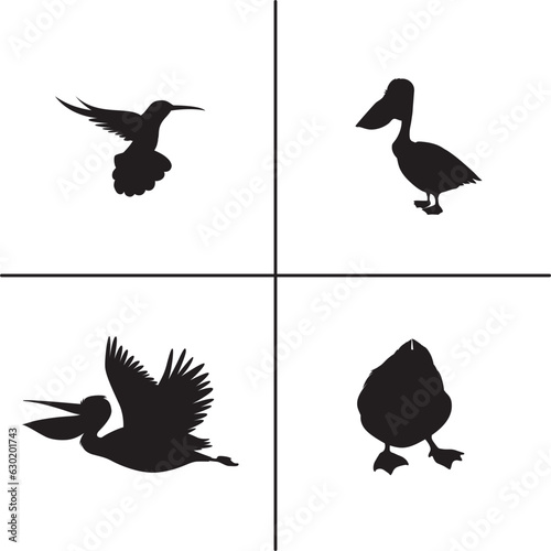 FLAT DESIGN BIRD SILHOUETTE SET


