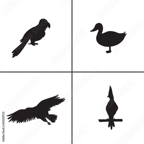 FLAT DESIGN BIRD SILHOUETTE SET



