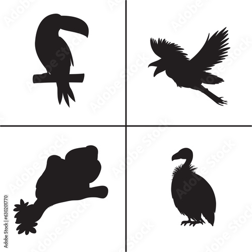 FLAT DESIGN BIRD SILHOUETTE SET


