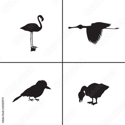 FLAT DESIGN BIRD SILHOUETTE SET


