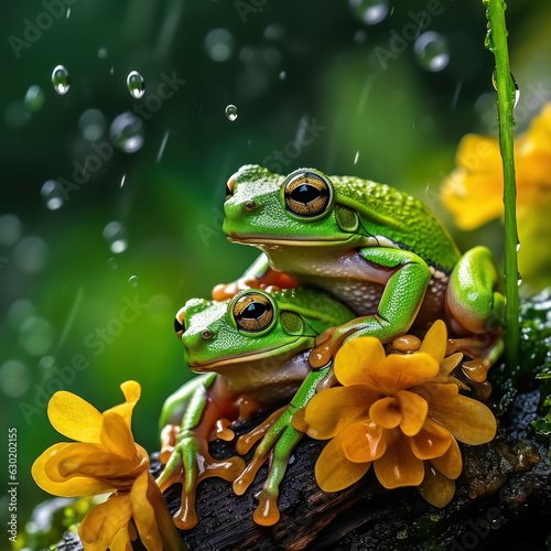 Frog in its Natural Habitat  Wildlife Photography  Generative AI