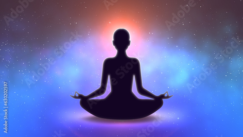Lotus pose of cosmic yoga meditation