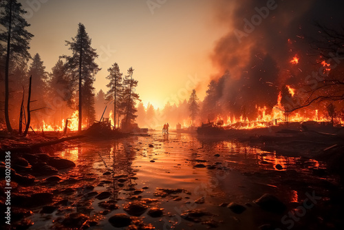 Trees burned by wildfires Generative AI