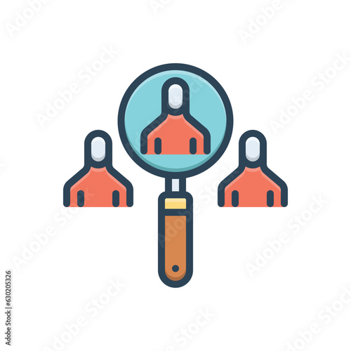 Color illustration icon for identify
